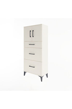 Arges Dolap Tek Raflı 3 Çekmeceli 2 Kapaklı 60x30x134 Aytaşı-Aytaşı