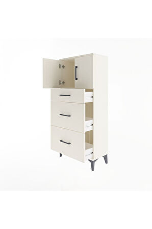 Arges Dolap Tek Raflı 3 Çekmeceli 2 Kapaklı 60x30x134 Aytaşı-Aytaşı