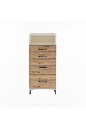 Arges Dolap Tek Raflı 4 Çekmeceli 60x30x134 Aytaşı-Çam