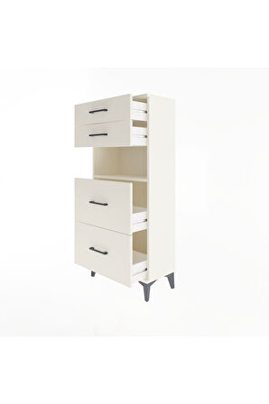 Arges Dolap Tek Raflı 4 Çekmeceli 60x30x134 Aytaşı-Aytaşı