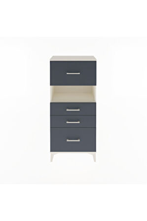 Arges Dolap Tek Raflı 4 Çekmeceli 60x30x134 Aytaşı-Antrasit