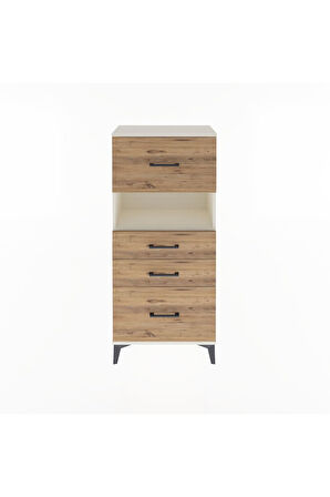 Arges Dolap Tek Raflı 4 Çekmeceli 60x30x134 Aytaşı-Çam