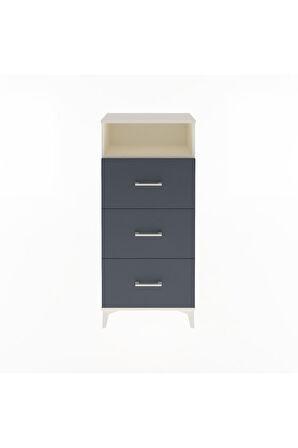 Arges Dolap Tek Raflı 3 Çekmeceli 60x30x134 Aytaşı-Antrasit