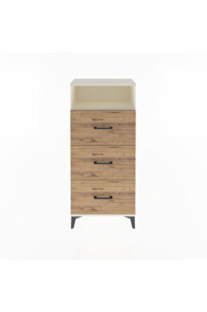 Arges Dolap Tek Raflı 3 Çekmeceli 60x30x134 Aytaşı-Çam