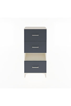 Arges Dolap Tek Raflı 3 Çekmeceli 60x30x134 Aytaşı-Antrasit