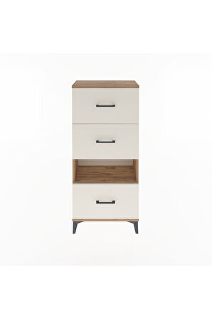 Arges Dolap Tek Raflı 3 Çekmeceli 60x30x134 Çam-Aytaşı