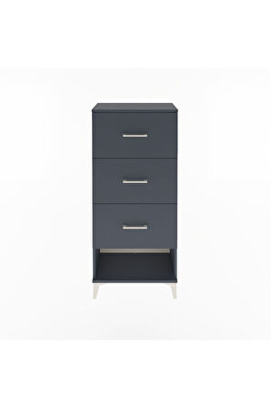 Arges Dolap 3 Çekmeceli 60x30x134 Antrasit-Antrasit
