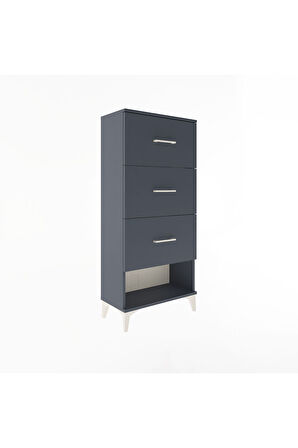 Arges Dolap 3 Çekmeceli 60x30x134 Antrasit-Antrasit