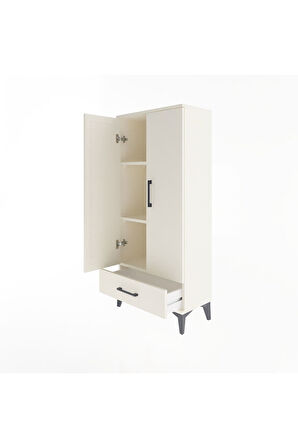 Arges Dolap 3 Raflı Tek Çekmeceli 2 Kapaklı 60x30x134 Aytaşı-Aytaşı