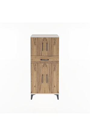 Arges Dolap 2 Raflı Tek Çekmeceli 4 Kapaklı 60x30x134 Aytaşı-Çam