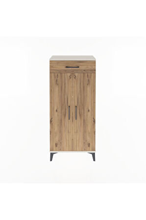 Arges Dolap 2 Raflı Tek Çekmeceli 2 Kapaklı 60x30x134 Aytaşı-Çam