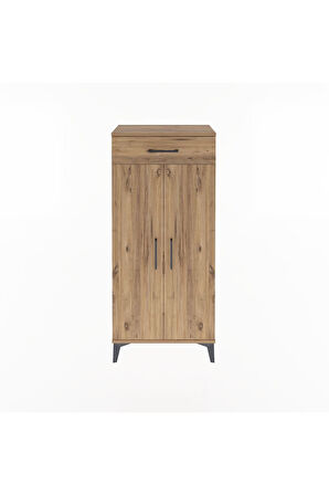 Arges Dolap 2 Raflı Tek Çekmeceli 2 Kapaklı 60x30x134 Çam-Çam
