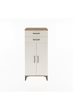 Arges Dolap 2 Raflı 2 Çekmeceli 2 Kapaklı 60x30x134 Çam-Aytaşı