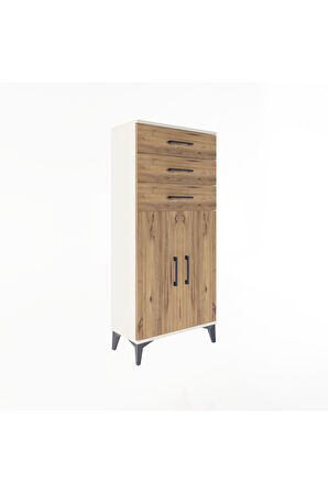 Arges Dolap 2 Raflı 3 Çekmeceli 2 Kapaklı 60x30x134 Aytaşı-Çam