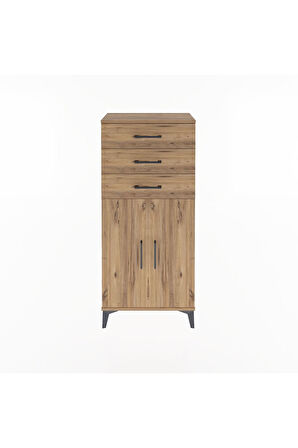 Arges Dolap 2 Raflı 3 Çekmeceli 2 Kapaklı 60x30x134 Çam-Çam