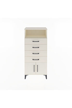 Arges Dolap Tek Raflı 4 Çekmeceli 2 Kapaklı 60x30x134 Aytaşı-Aytaşı
