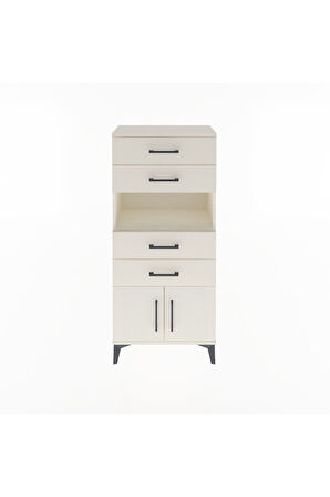 Arges Dolap Tek Raflı 4 Çekmeceli 2 Kapaklı 60x30x134 Aytaşı-Aytaşı