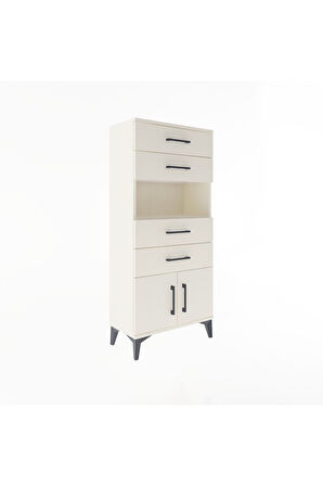 Arges Dolap Tek Raflı 4 Çekmeceli 2 Kapaklı 60x30x134 Aytaşı-Aytaşı