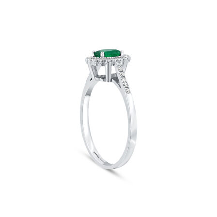 0.17 Karat Zümrüt Taşlı Pırlanta Fantezi Yüzük