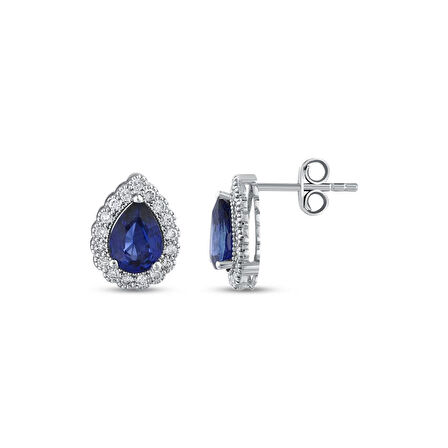 0.19 Karat Safir Renkli Pırlanta Küpe