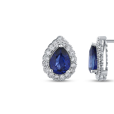 0.19 Karat Safir Renkli Pırlanta Küpe