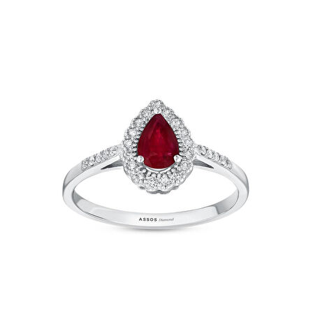 0.14 Karat Yakut Taşlı Pırlanta Yüzük