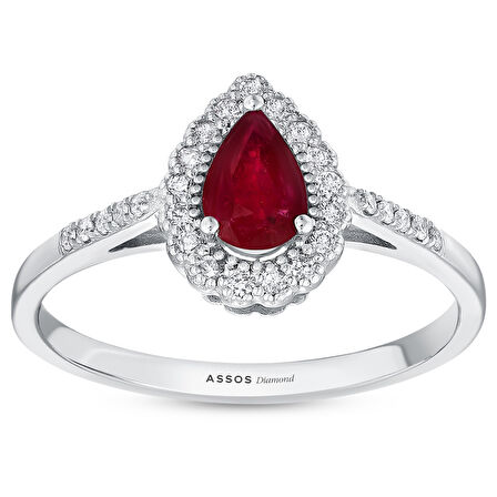 0.14 Karat Yakut Taşlı Pırlanta Yüzük