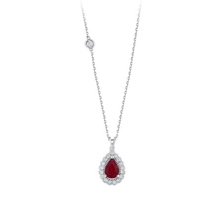 0.12 Karat Yakut Taşlı Pırlanta Kolye