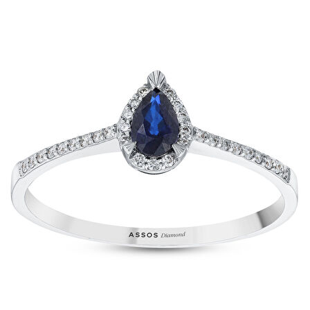 0.09 Karat Safir Taşlı Pırlanta Yüzük