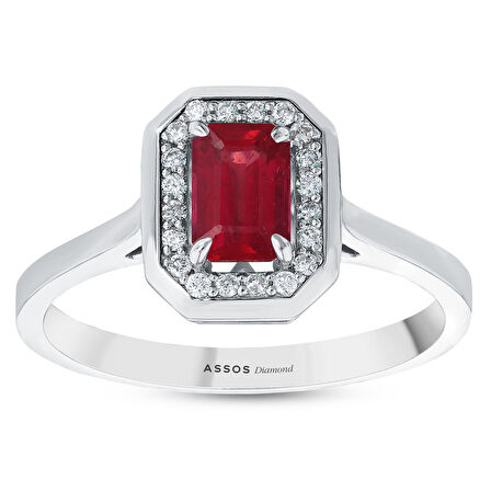 0.10 Karat Yakut Taşlı Pırlanta Yüzük