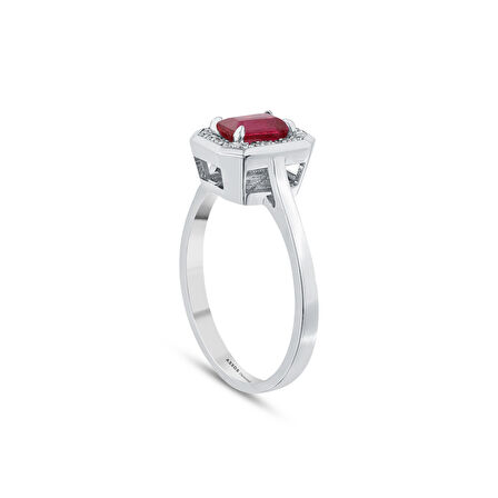 0.10 Karat Yakut Taşlı Pırlanta Yüzük