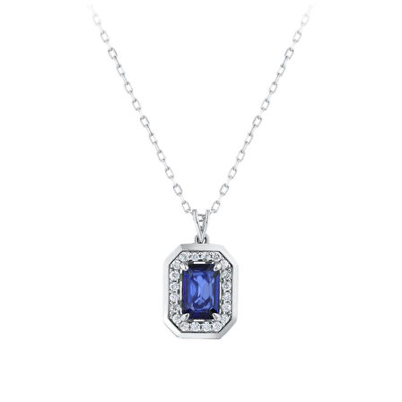0.10 Karat Safir Taşlı Pırlanta Kolye
