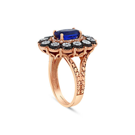 0.16 Karat Safir Taşlı Elmas Yüzük