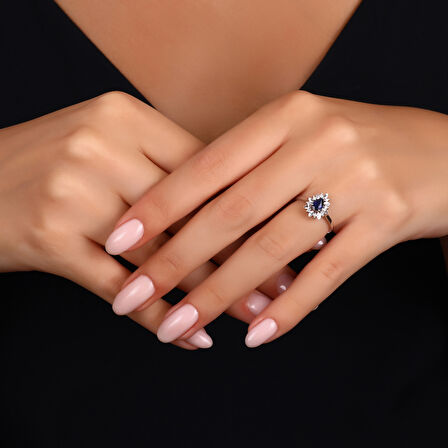 0.08 Karat Safir Taşlı Pırlanta Yüzük