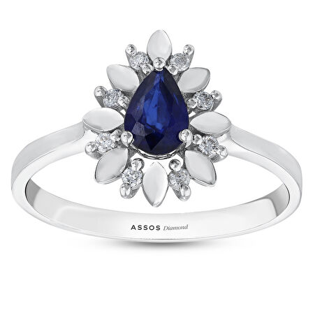 0.08 Karat Safir Taşlı Pırlanta Yüzük