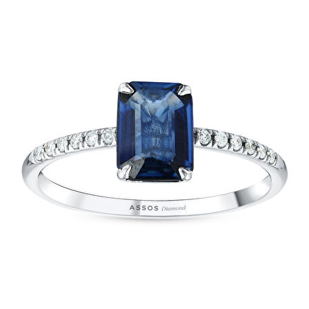 0.09 Karat Safir Taşlı Pırlanta Yüzük