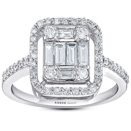 0.86 Karat Baget Pırlanta Yüzük