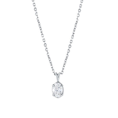 0.20 Karat Oval Pırlanta Tektaş Kolye
