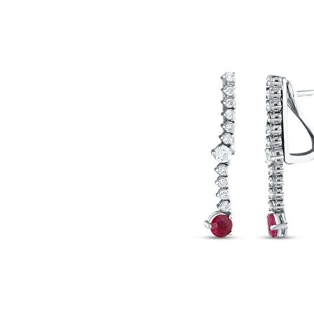 0.30 Karat Yakut Taşlı Pırlanta Küpe