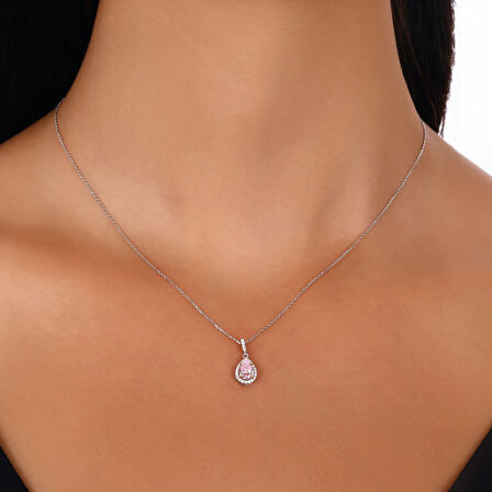 Pırlanta Violet Taşlı Kolye