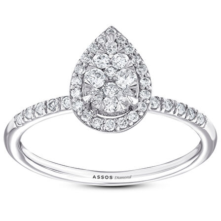 0.39 Karat Damla Formlu Pırlanta Fantezi Yüzük