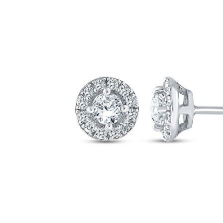 0.45 Karat Pırlanta Tektaş Küpe