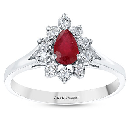 0.14 Karat Pırlanta Fantezi Yakut Yüzük