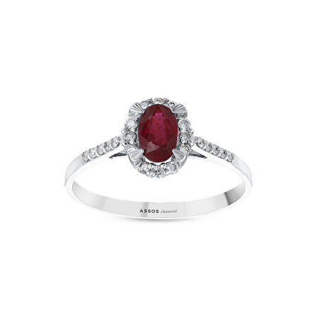 0.16 Karat Yakut Taşlı Pırlanta Yüzük