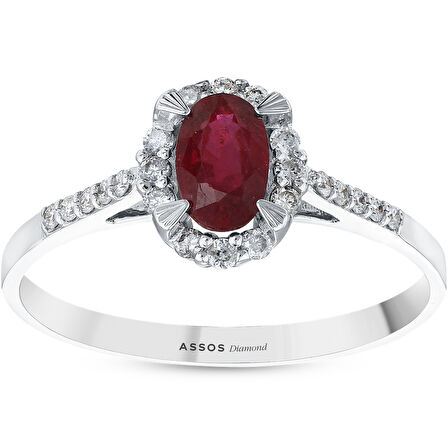 0.16 Karat Yakut Taşlı Pırlanta Yüzük