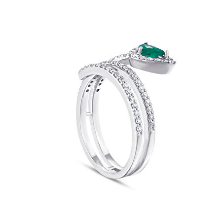 Zümrüt Taşlı Pırlanta Yüzük