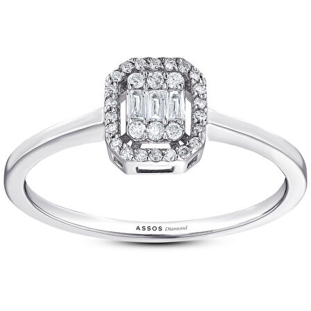 0.16 Karat Baget Pırlanta Yüzük