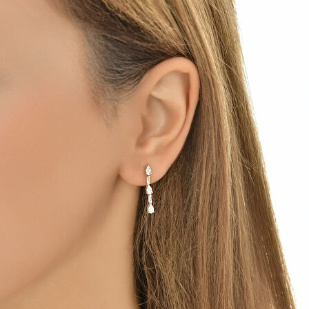 0.25 Karat Baget Taşlı Pırlanta Küpe