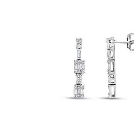 Baget Taşlı Pırlanta Küpe