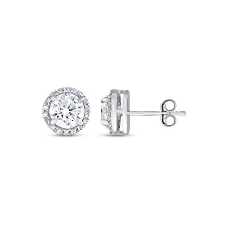 Topaz Taşlı Pırlanta Küpe